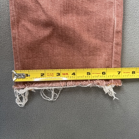 Pilcro Jeans Womens 30 Coral Vintage Straight High Rise Raw Hem Distressed - Picture 9 of 12